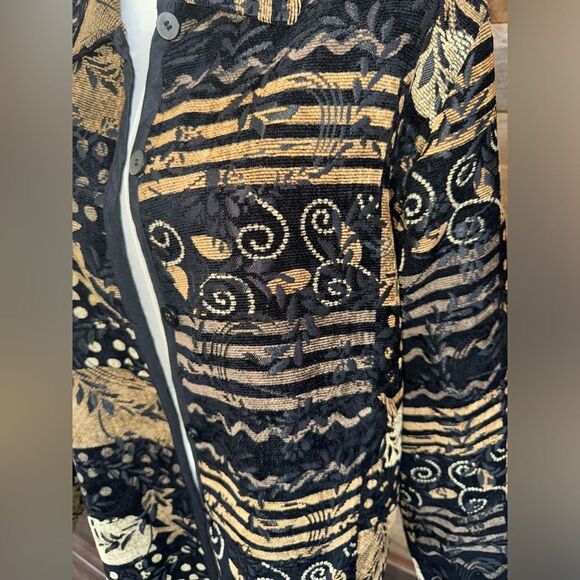 Coldwater Creek reversible light weight jacket black/browns-golds and black - Picture 2 of 13